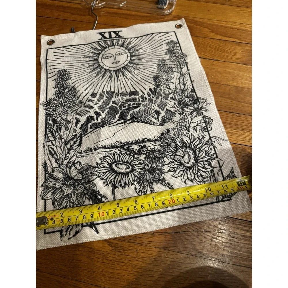 Tarot Flag Tapestry‎ The Sun The Moon The Star Set Of 3 Wall Hanging B&w Witchy